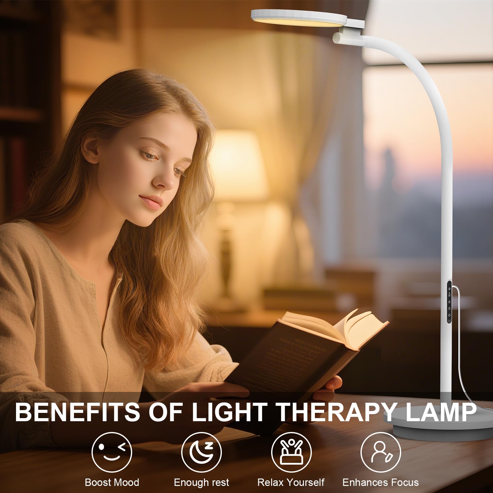 Sozapooty light therapy lamp gooseneck adjustability directs light where you work