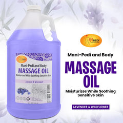 SPA REDI massage oil being poured for fast-absorbing skin nourishment during a massage
