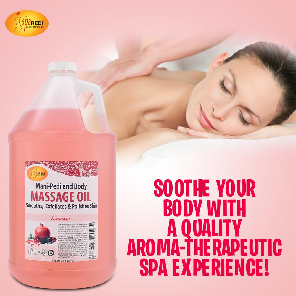 SPA REDI full-body massage scene promoting calm, nourished skin