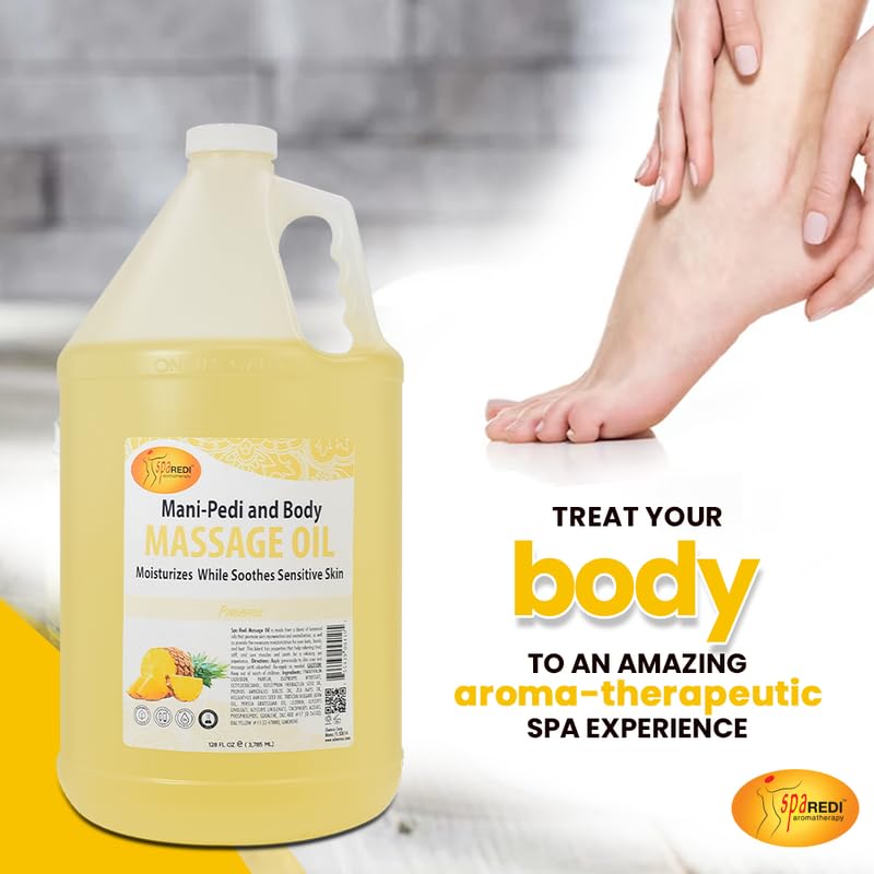 SPA REDI almond oil cotton-seed-sunflower blend, nourishes skin during massage.