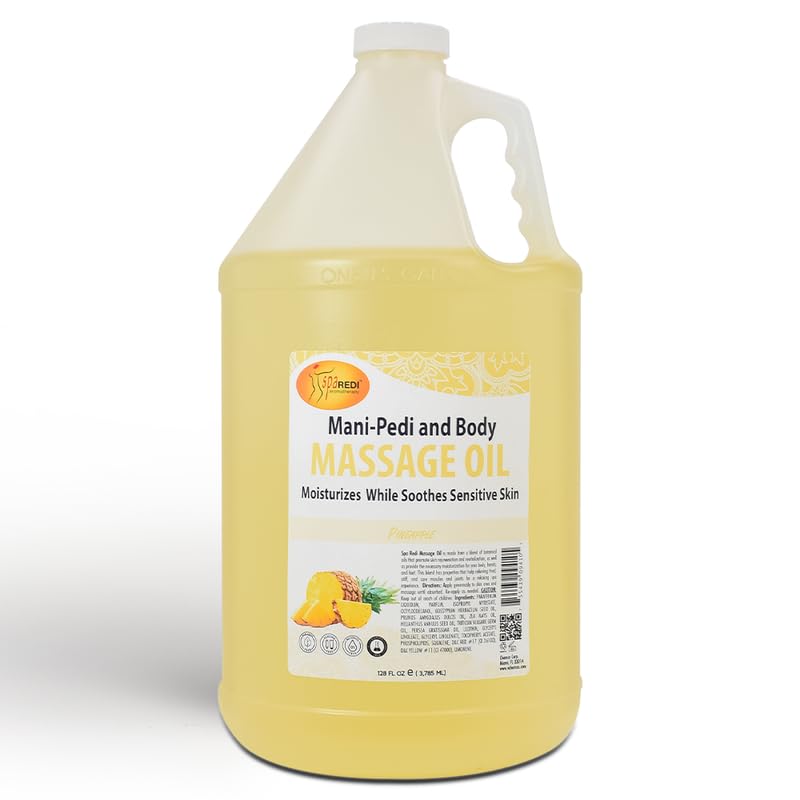 SPA REDI pineapple massage oil bottle, ideal for relaxing massage sessions.