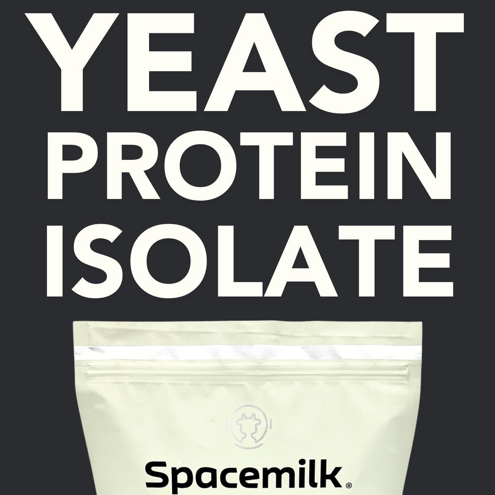 Spacemilk Vanilla powder pour highlights a smooth texture for shakes and recipes.