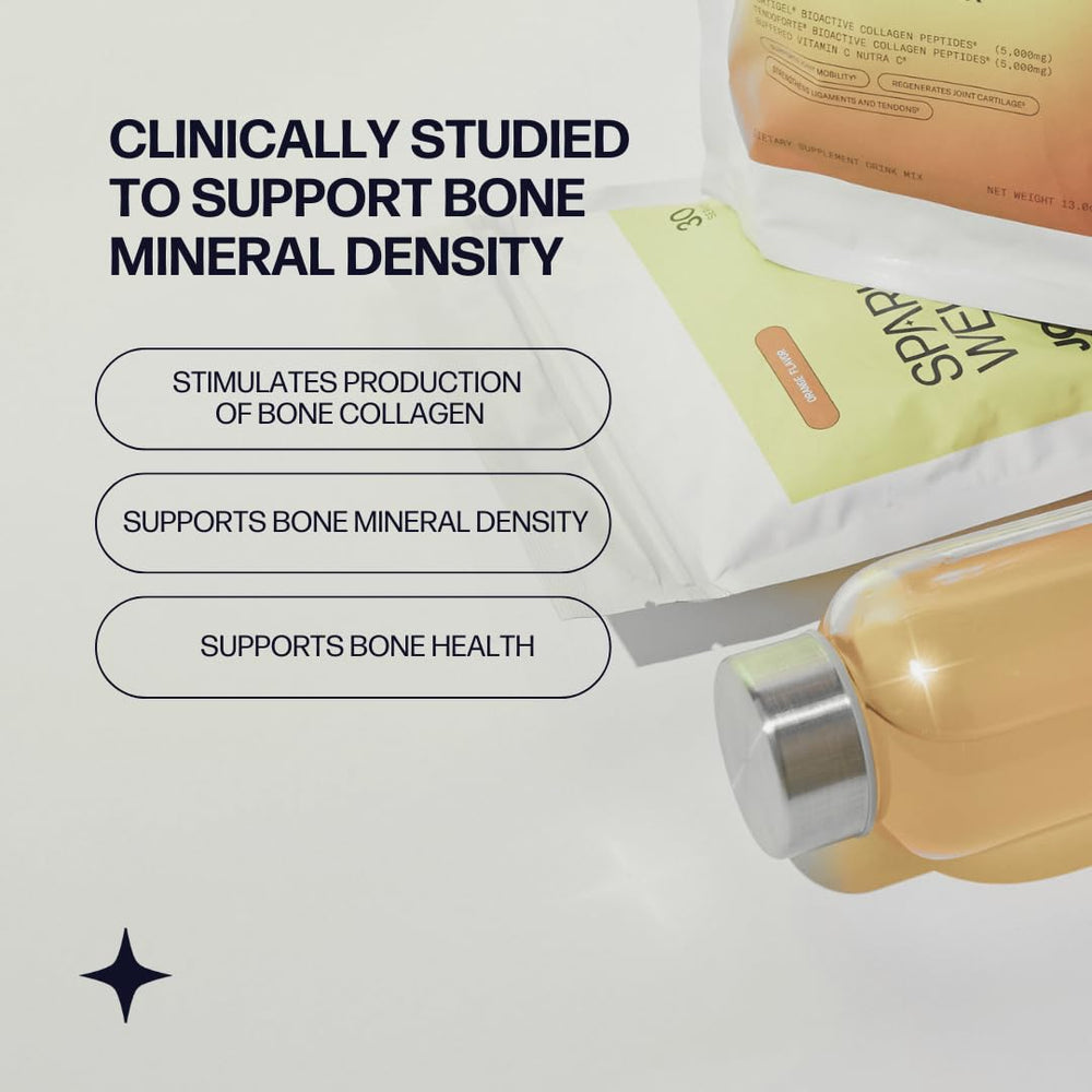 Sparkle Wellness Bone Mineral Boost orange-coffee-mug suggesting a flavorful morning boost
