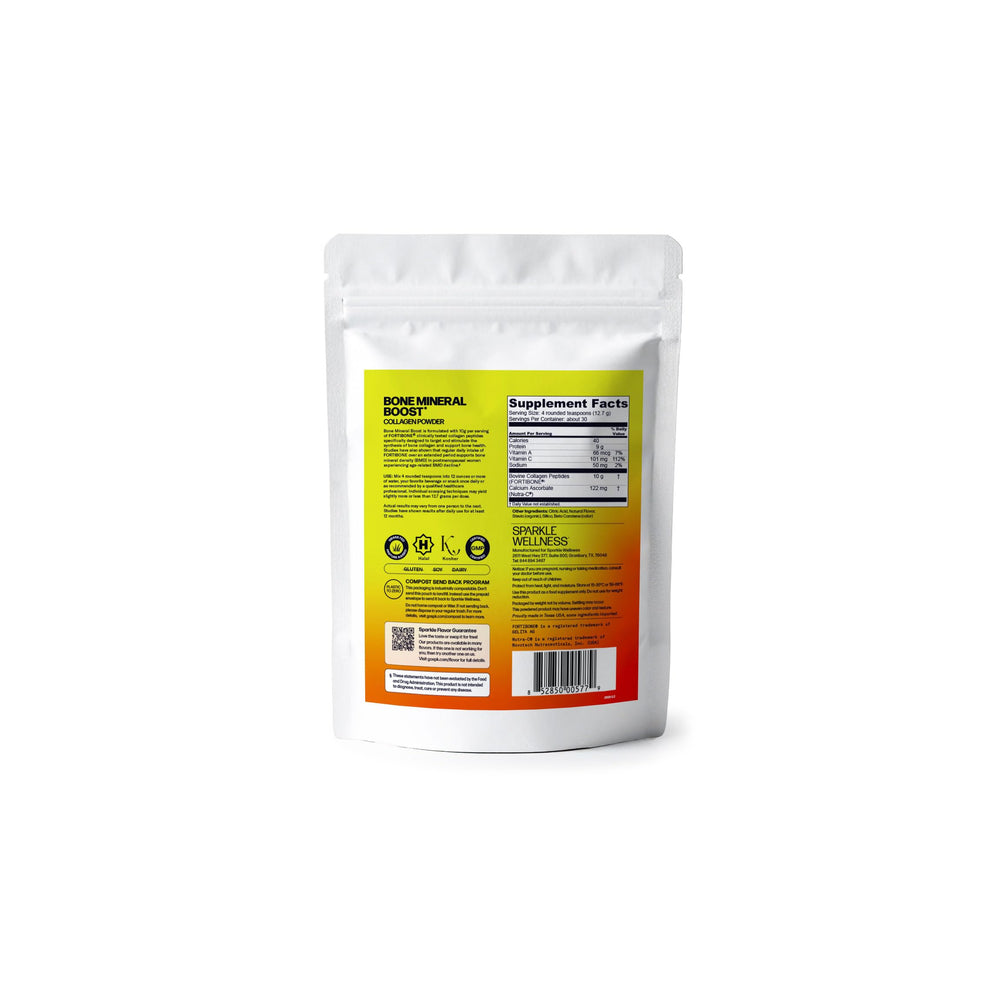 Sparkle Wellness Bone Mineral Boost orange-scoop measuring powder for easy mixing
