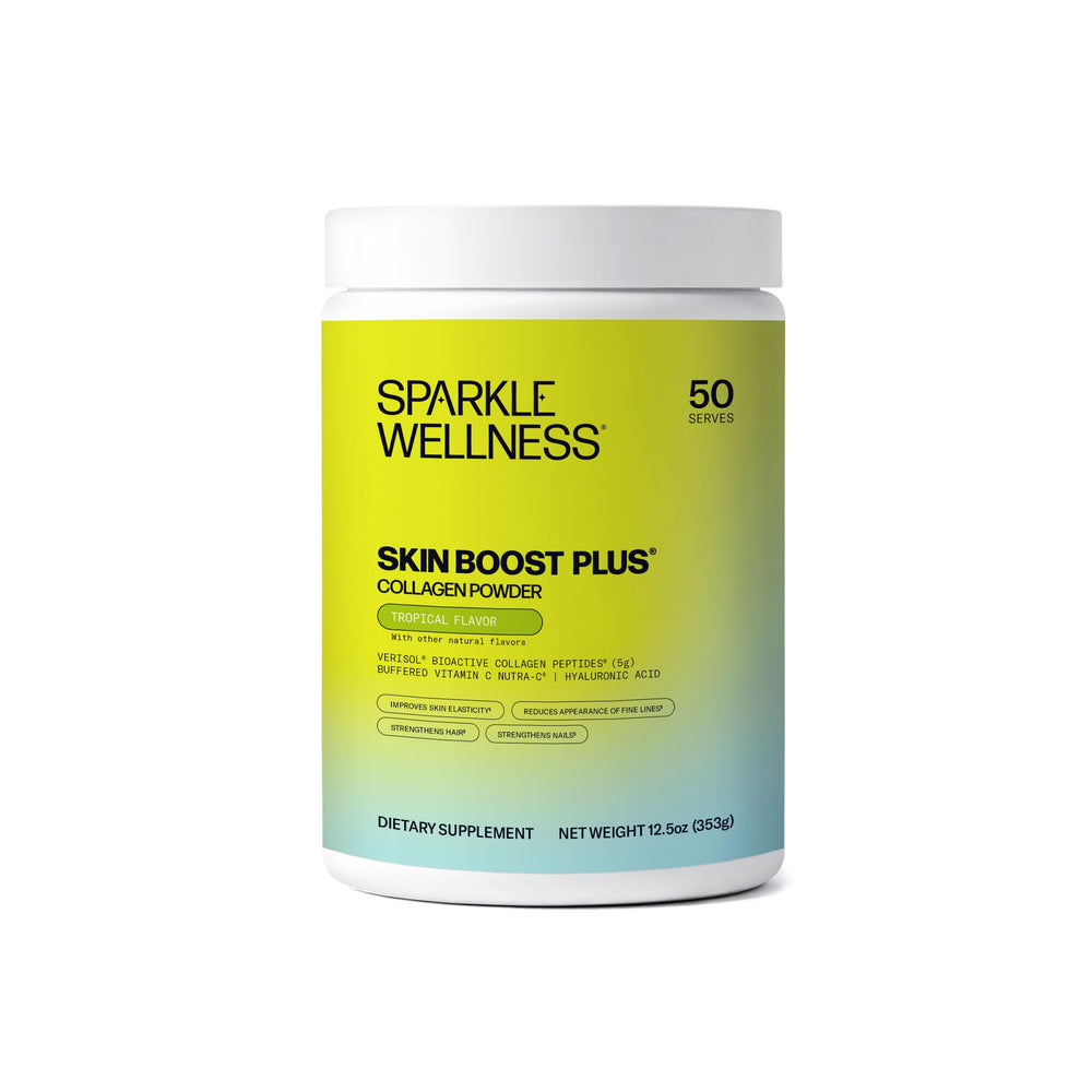 Sparkle Wellness VERISOL bottle pour demonstrates easy daily use for skin support.