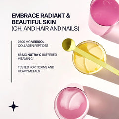 Sparkle Wellness Verisol collagen powder in a ready glass to drink for skin care