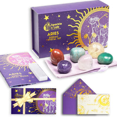 Sparkle x Lab Aries crystals set highlighting zodiac stones for positive energy.