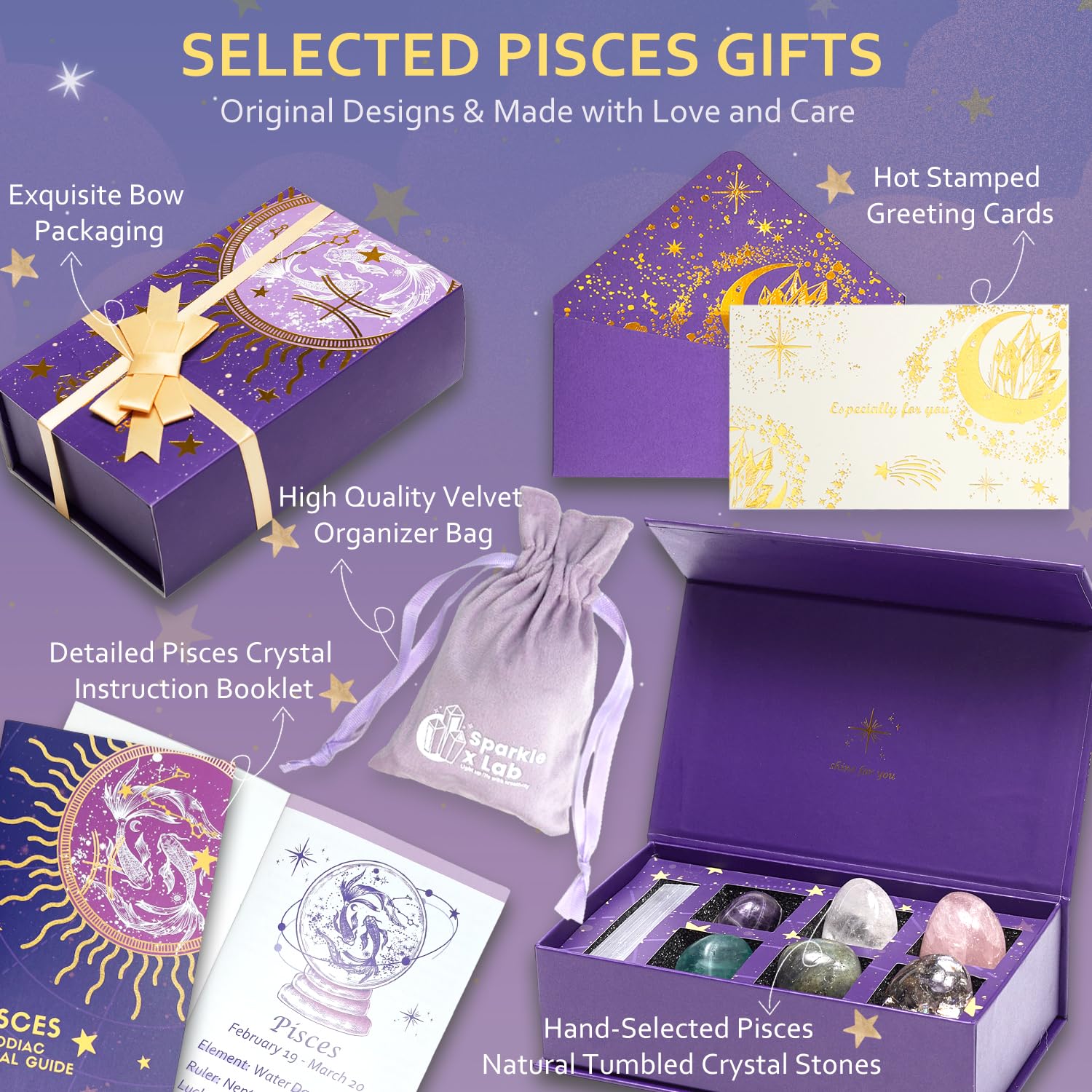 SparklexLab gift box design featuring Pisces motif, a thoughtful present.