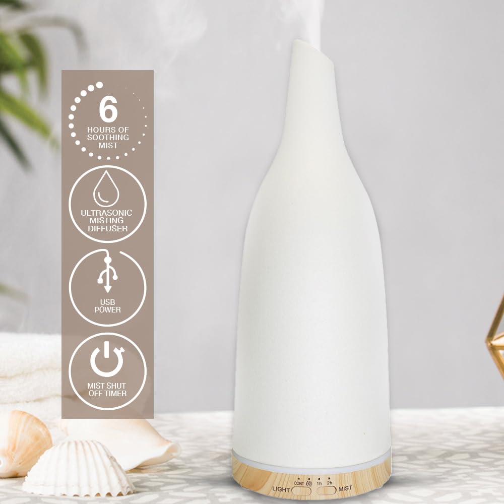 SpaRoom Sonoma compact diffuser on table blends with surrounding decor.