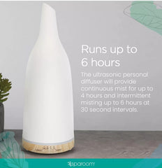 SpaRoom Sonoma diffuser emits a soft mist for a calm atmosphere.