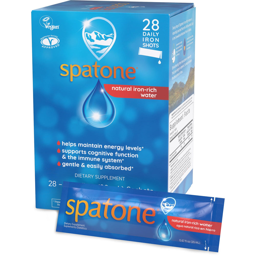 Spatone liquid iron sachet on the go for easy daily iron.