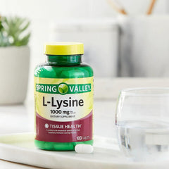 SPEC Lysine tablet close-up shows easy-to-swallow form for daily use.