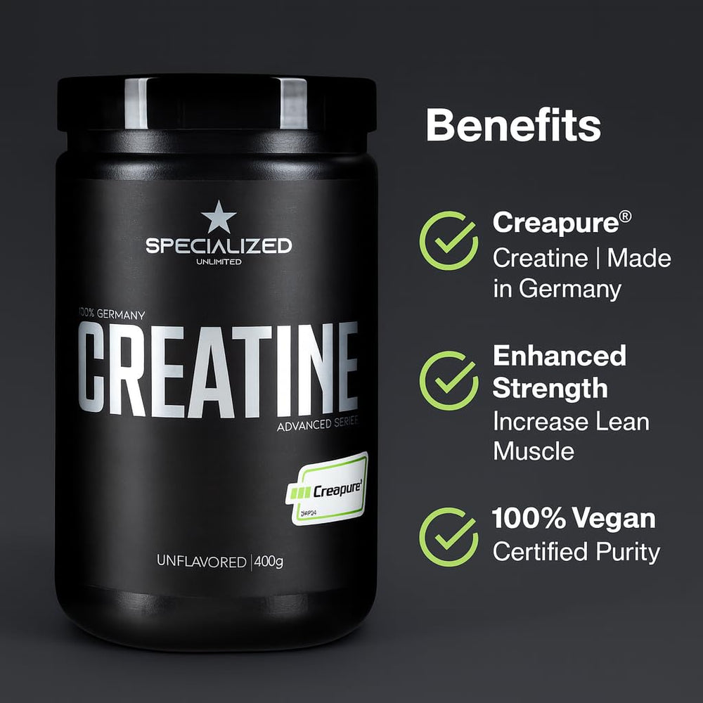 Specialized Unlimited Creatine Monohydrate micronized powder dissolves quickly.
