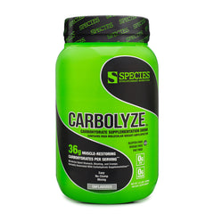 Species Nutrition Carbolyze bottle pour showing sugar-free intra-workout fueling