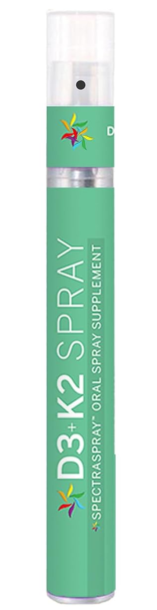 SpectraSpray Vitamin D3 + K2 spray bottle for daily use with potential immune support.