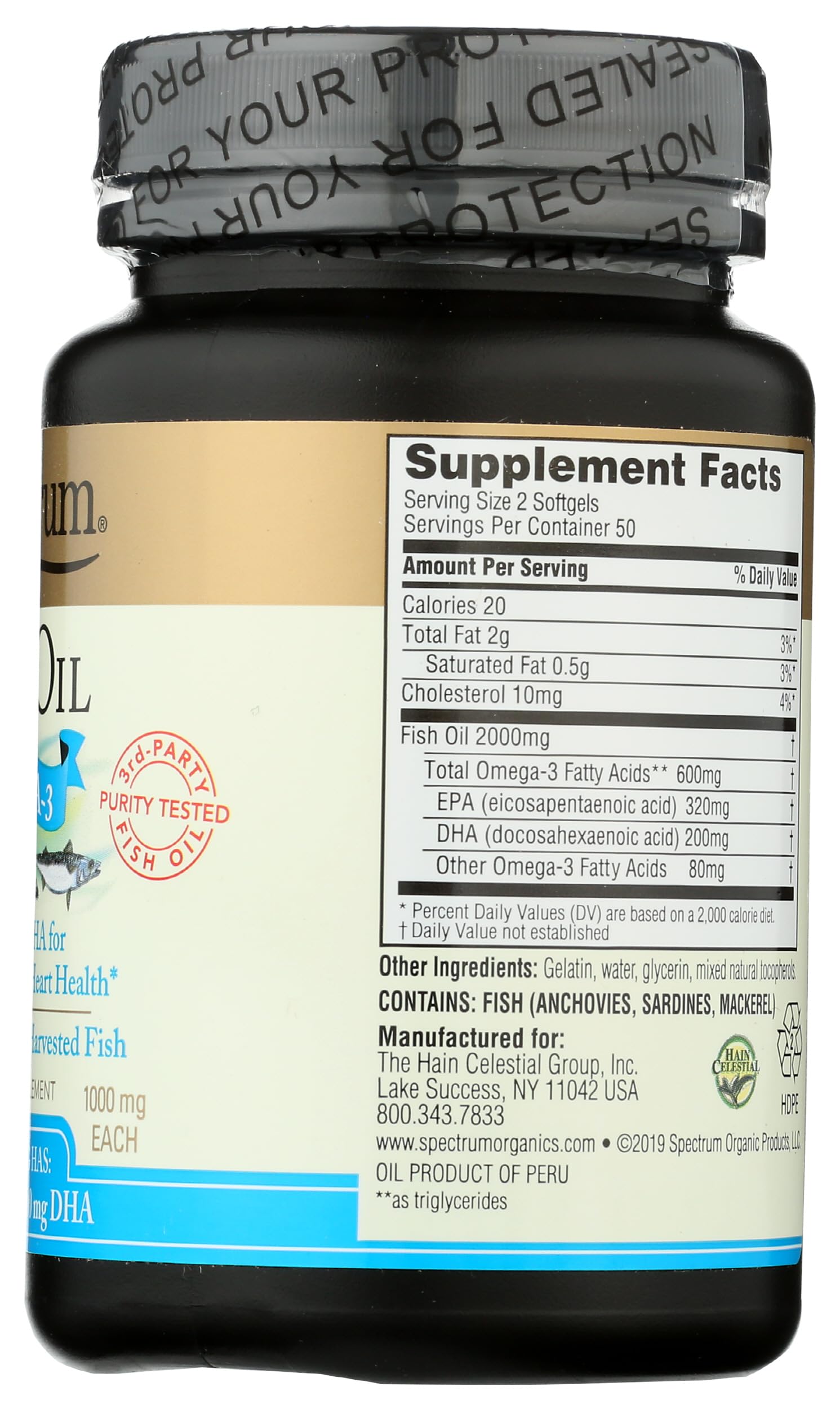 Spectrum Essentials Fish Oil bottle on kitchen counter ready for daily use