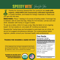 SpeedyVite tea brew cup showing a steaming, herbal infusion for daily wellness.