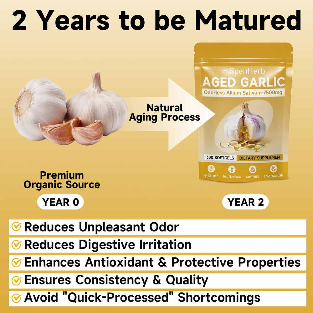 SpenHerb 15:1 concentrated garlic extract closeup highlighting potency.