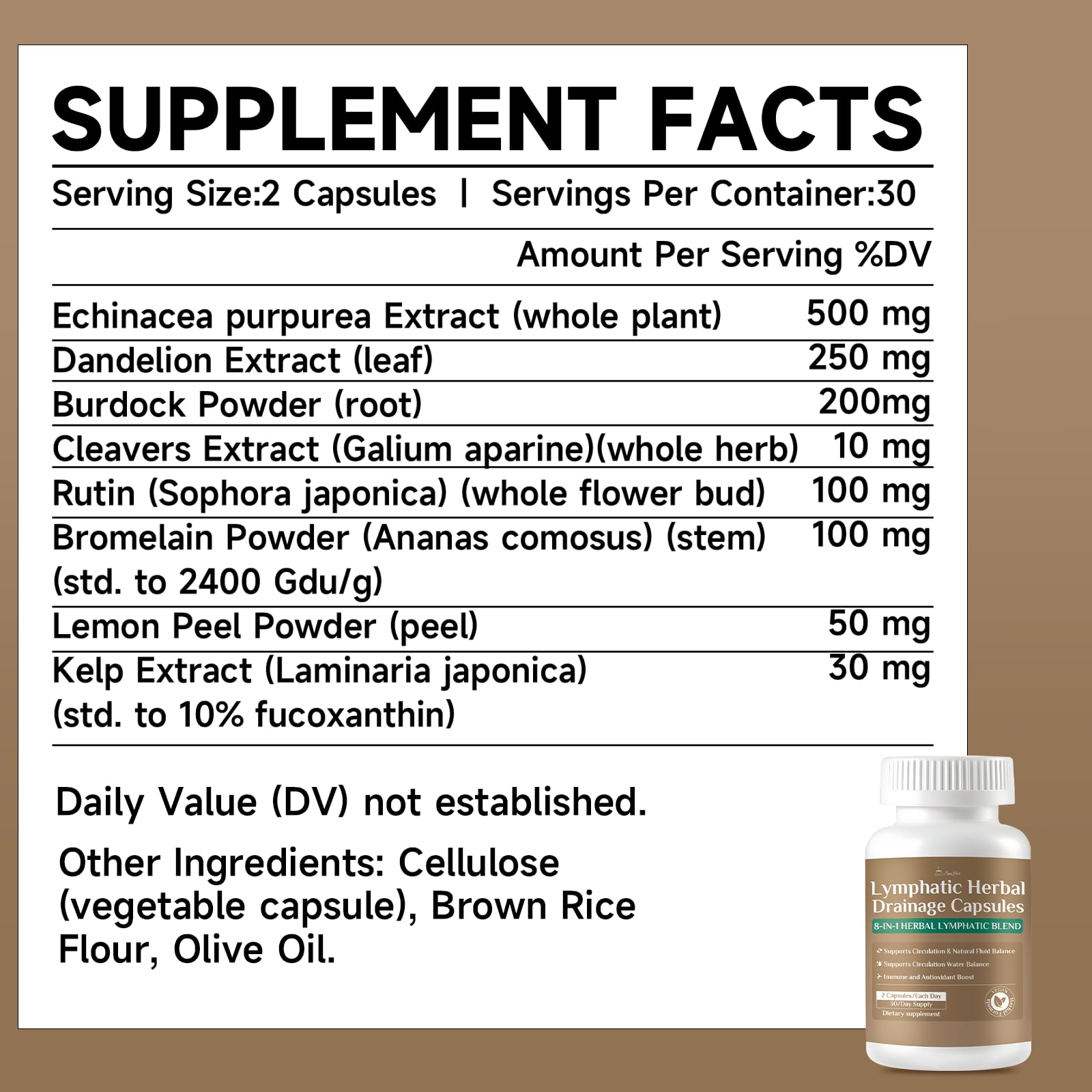SpenHerb Lymphatic Drainage Capsules product image focusing on balance and wellness.