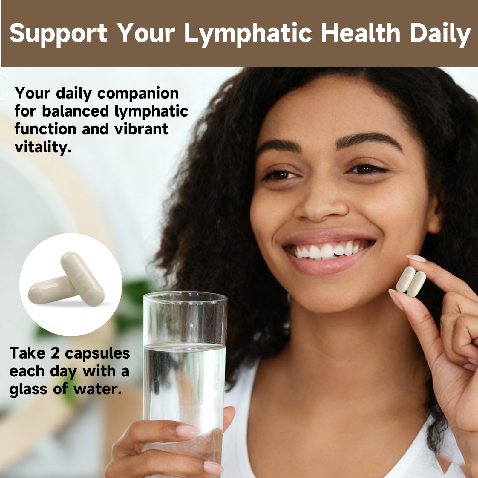 SpenHerb Lymphatic Drainage Capsules bromelain visual hints at enzyme support.