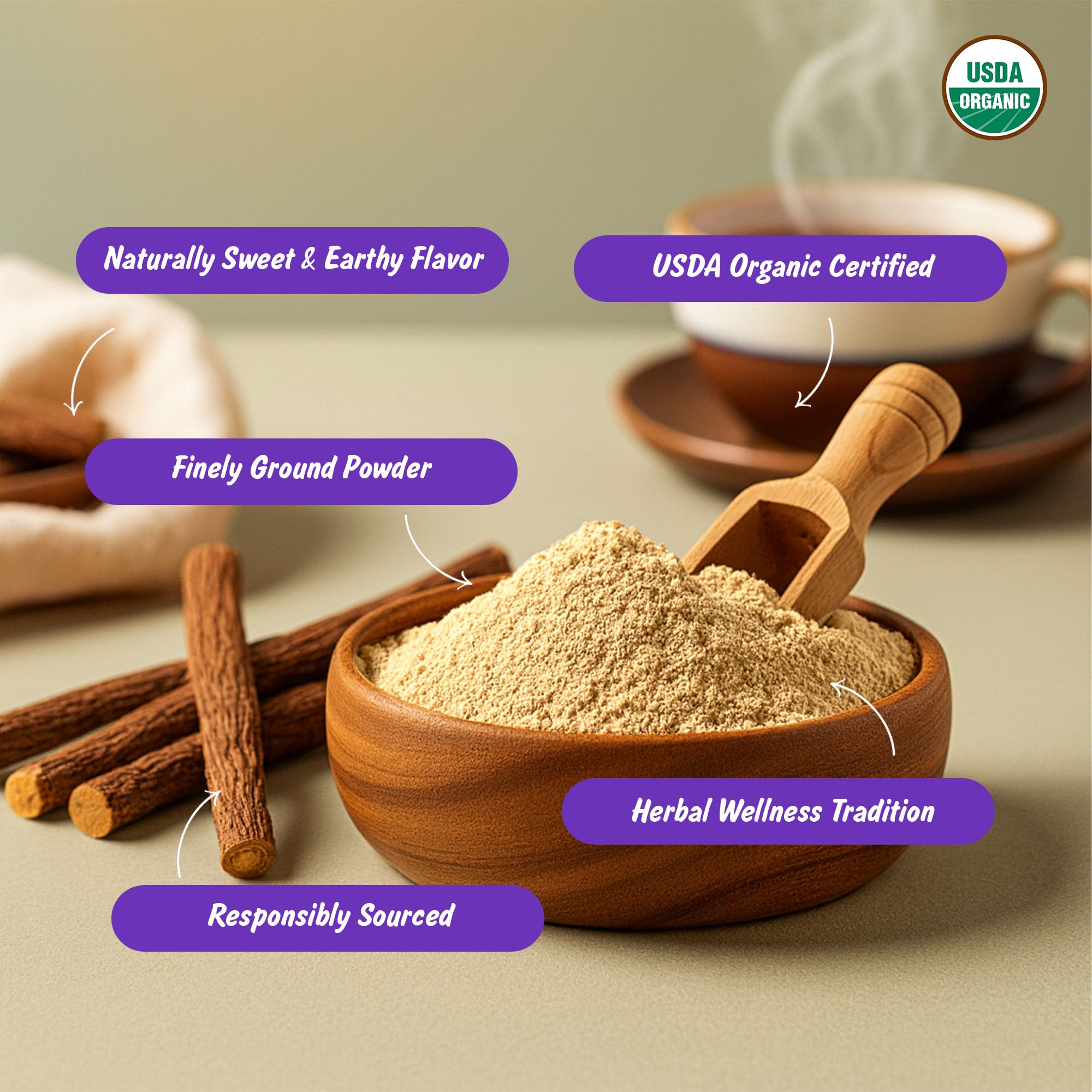 Spice Profile freshly ground licorice root aroma showcases natural sweetness.