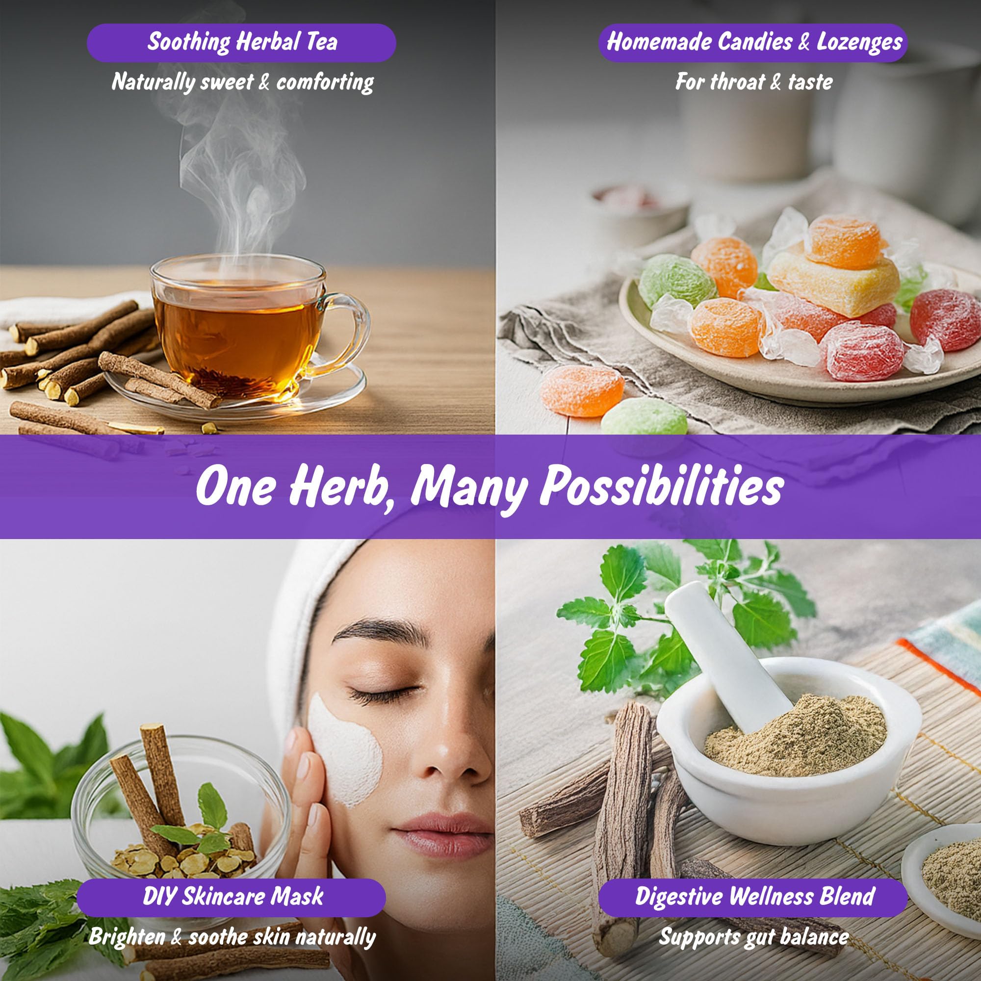 Spice Profile licorice powder for hair and skin care routines.