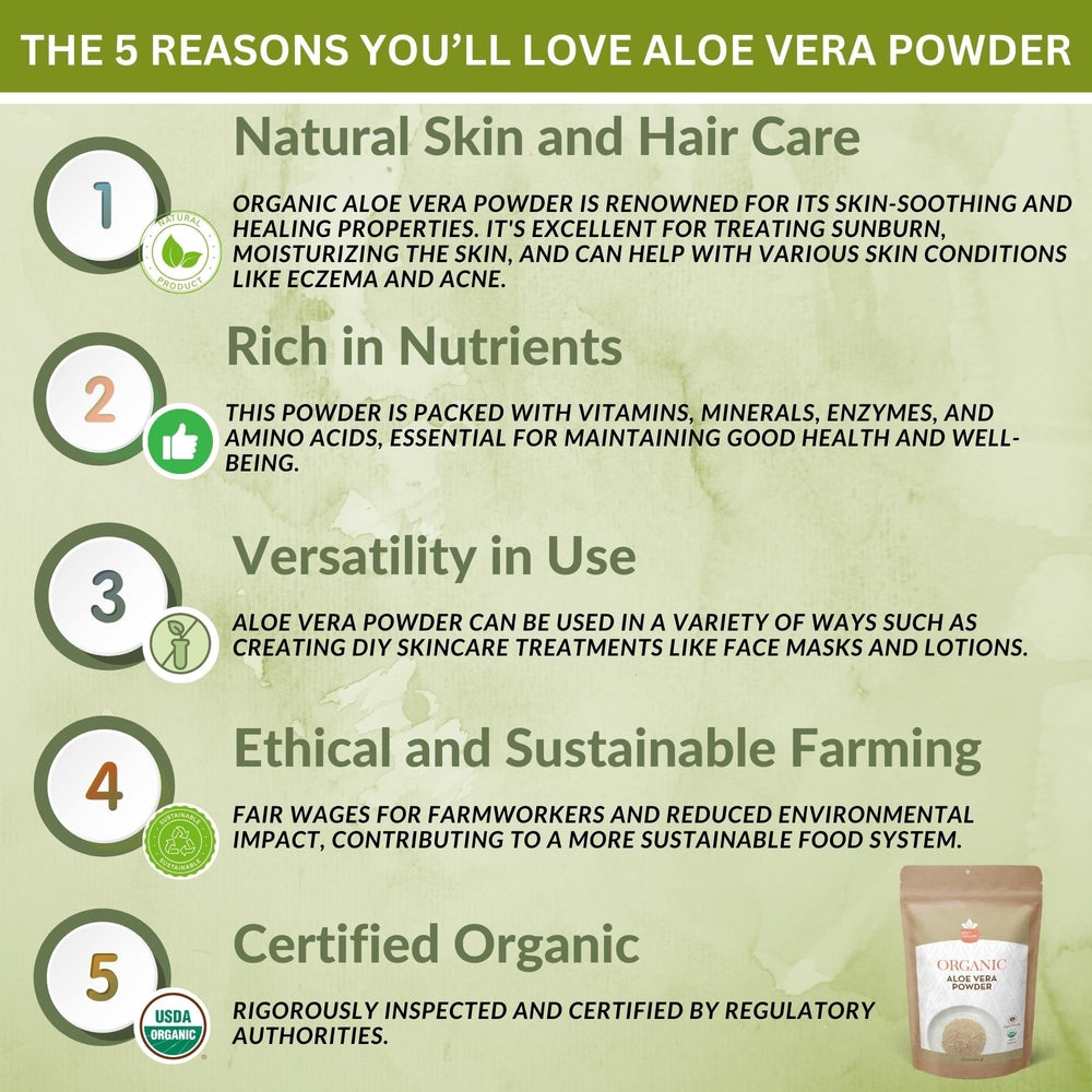 SPICY ORGANIC Aloe Vera Powder mixed with water to form a hydrating paste.