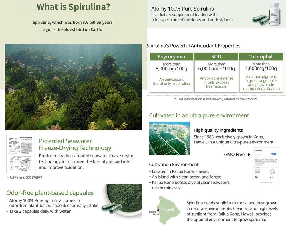 Spirulina capsules in hand demonstrate convenient two-capsule daily dose.