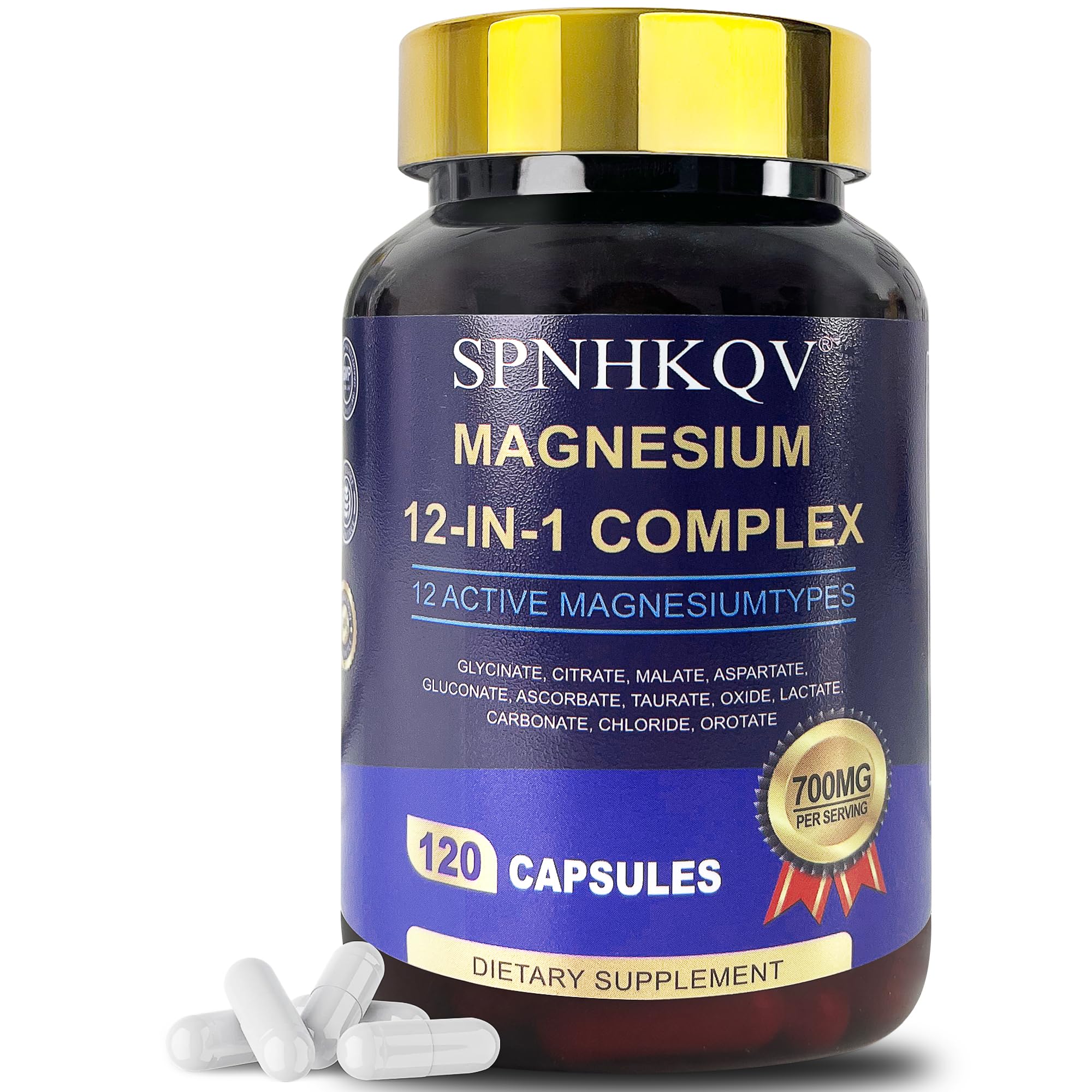 SPNHKOV Magnesium 12-in-1 bottle highlighting high absorption for daily energy