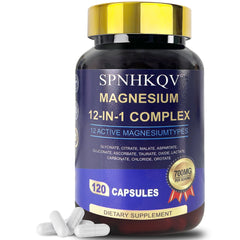 SPNHKOV Magnesium 12-in-1 bottle highlighting high absorption for daily energy