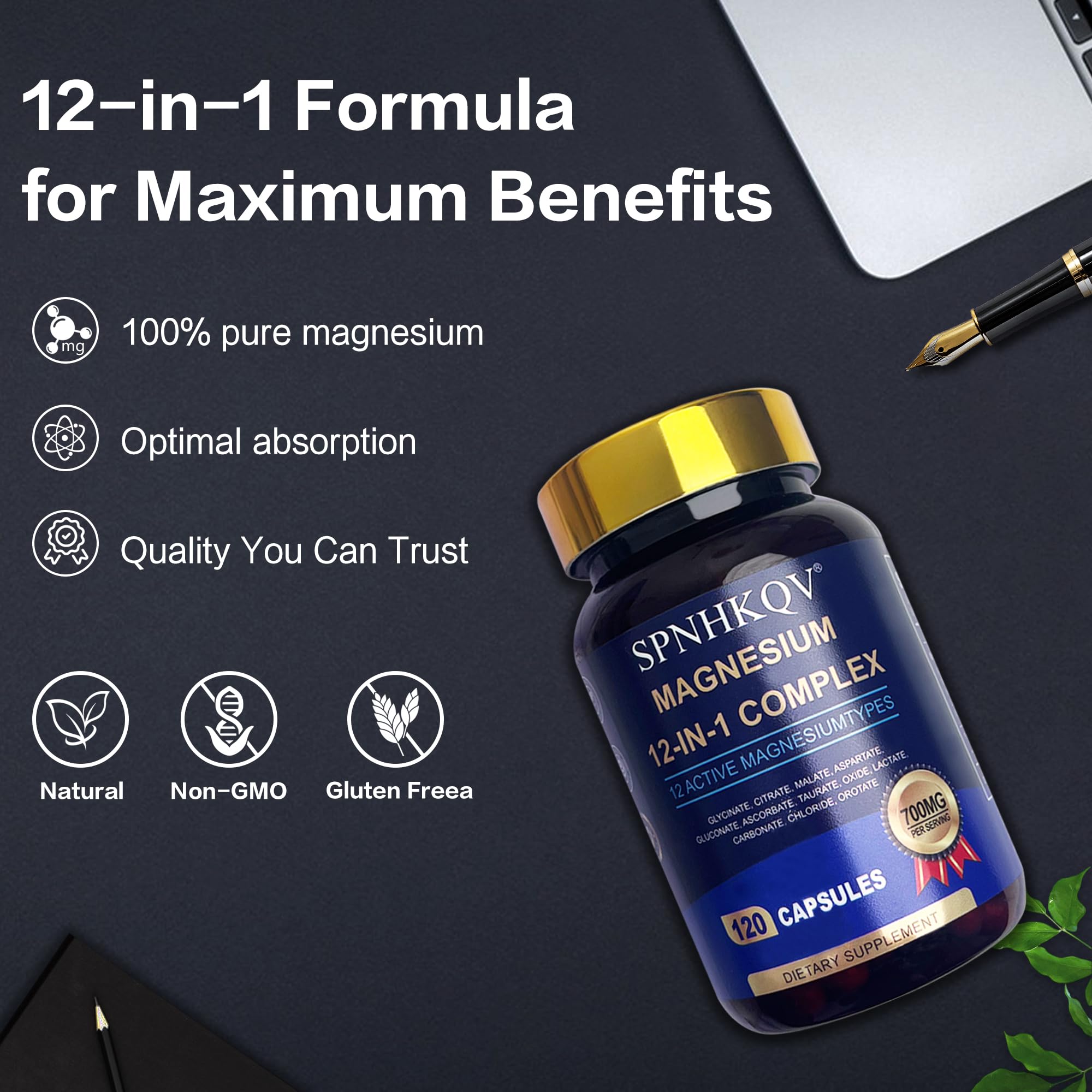 SPNHKOV Magnesium 12-in-1 capsules in use after a workout