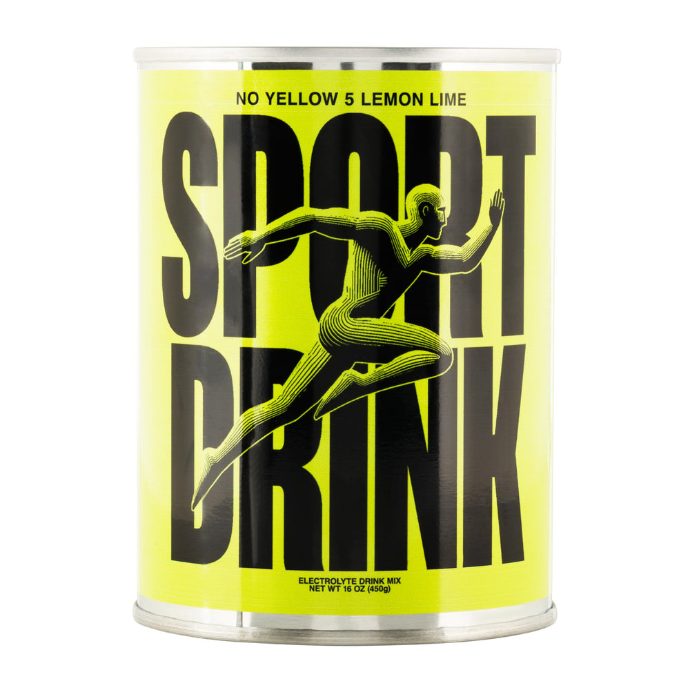Sport Drink electrolyte powder jar with lemon-lime flavor for clean hydration