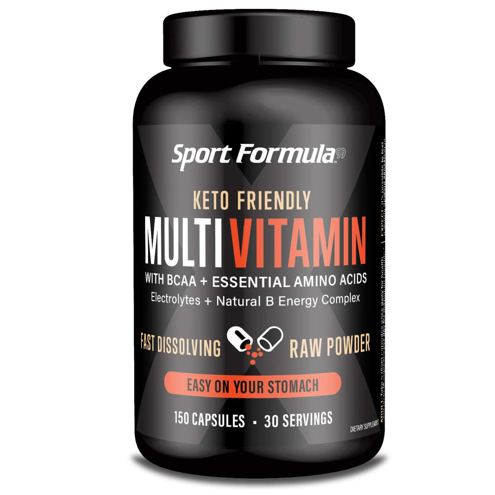 Sport Formula 99 daily keto multivitamin bottle boosts daily energy and recovery.