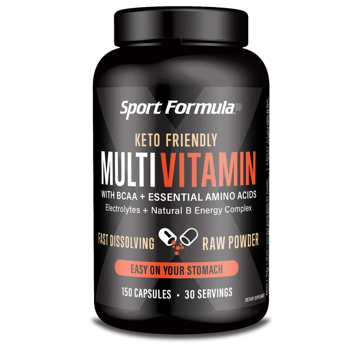 Sport Formula 99 daily keto multivitamin bottle boosts daily energy and recovery.