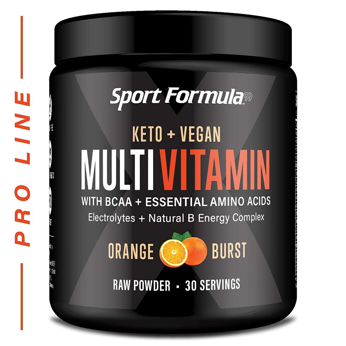 Sport Formula 99 multivitamin powder orange burst bottle pour for daily energy support