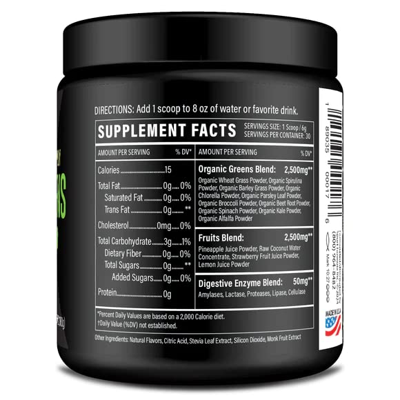 Sport Formula 99 Organic Greens powder pouring into glass convenient green juice