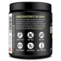 Sport Formula 99 Organic Greens scoop over powder for easy daily smoothies