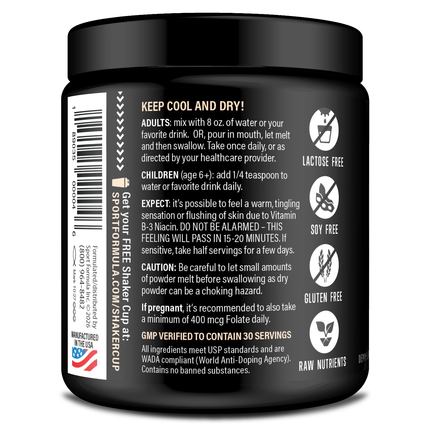 Sport Formula 99 powder dissolves under tongue for fast absorption
