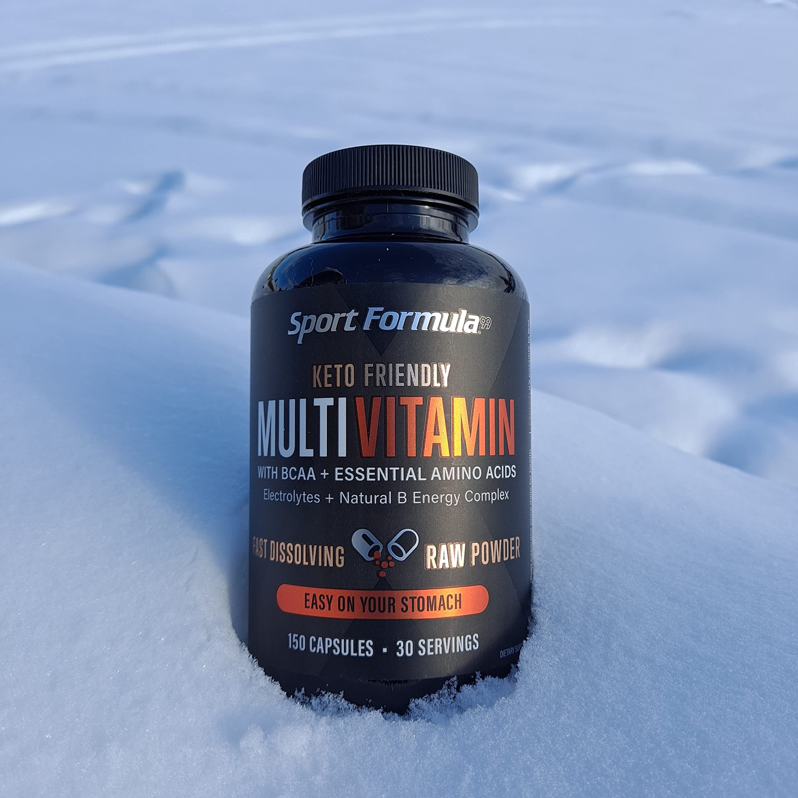 Sport Formula 99 no preservatives label emphasizes clean ingredients.