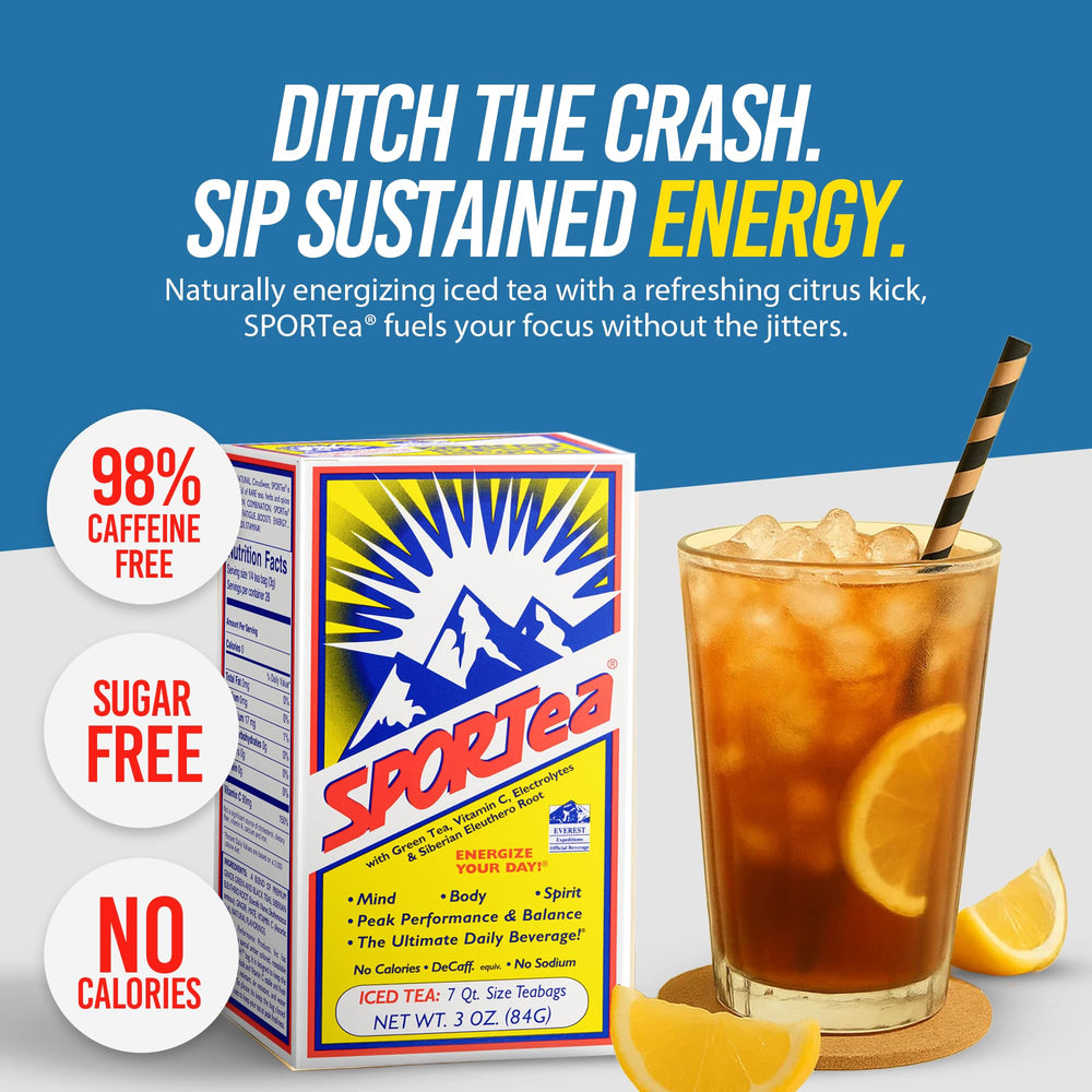SPORTea Iced served in a glass with ice and citrus notes