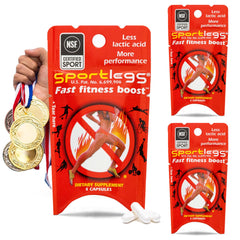 SportLegs trial pack close-up showing compact pre-workout support for endurance.