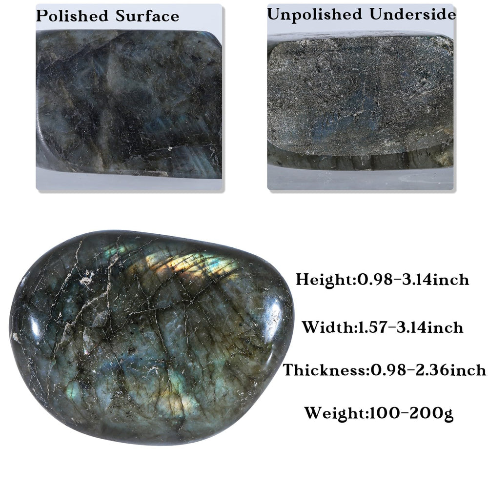 Sportmusies irregular Labradorite with flat base ready for shelf display.