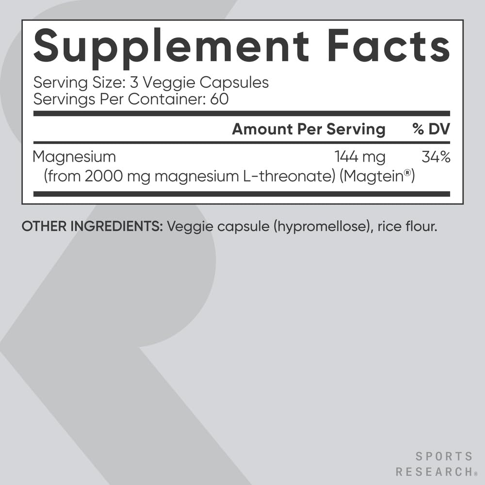 Sports Research 180-count bottle highlights long-term daily use convenience.