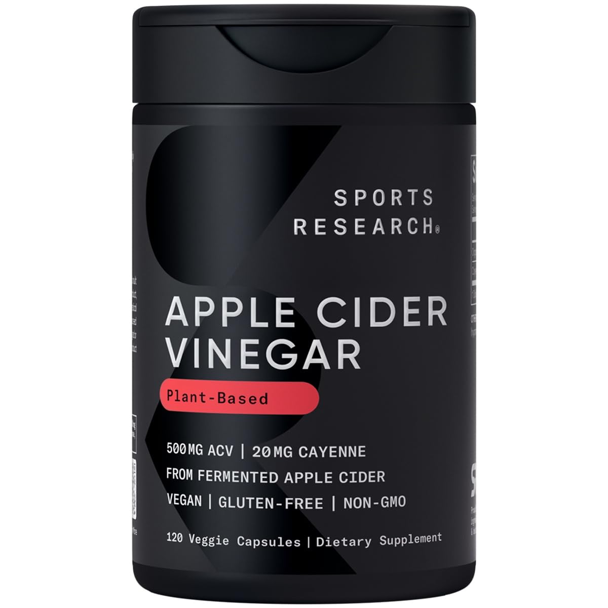 Sports Research Apple Cider Vinegar Cayenne capsule closeup showing capsule quality