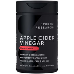Sports Research Apple Cider Vinegar Cayenne capsule closeup showing capsule quality
