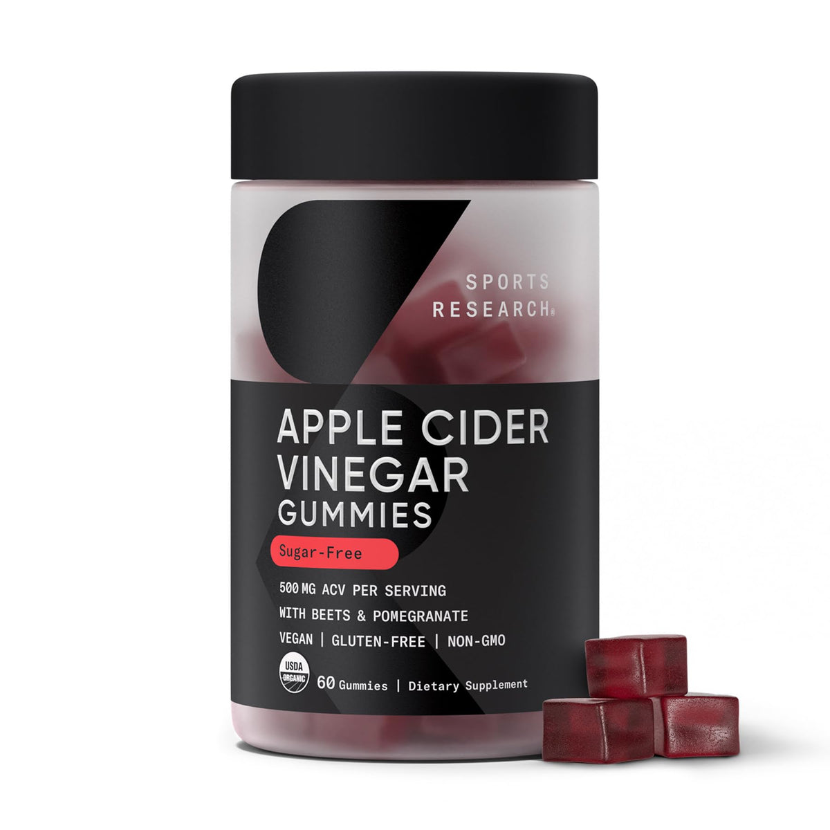 Sports Research Apple Cider Vinegar Gummies bottle – convenient daily wellness option.