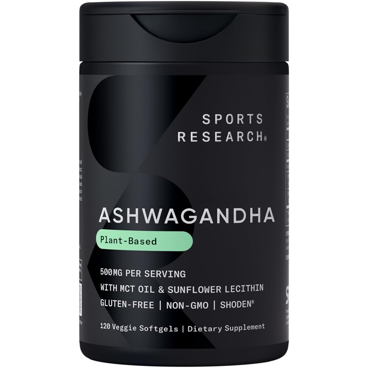 Sports Research Ashwagandha softgels bottle may support relaxation and calm.