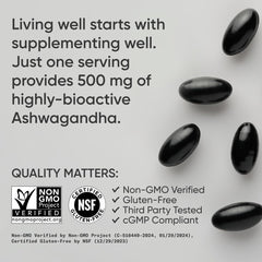 Sports Research Ashwagandha softgels packaging on table for daily use.