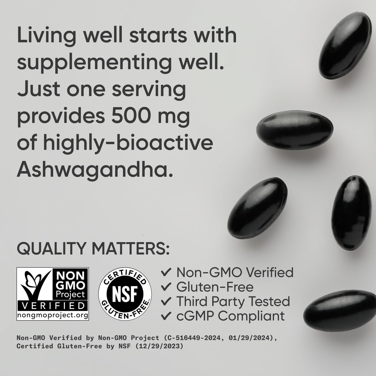 Sports Research Ashwagandha vegan-friendly softgels label