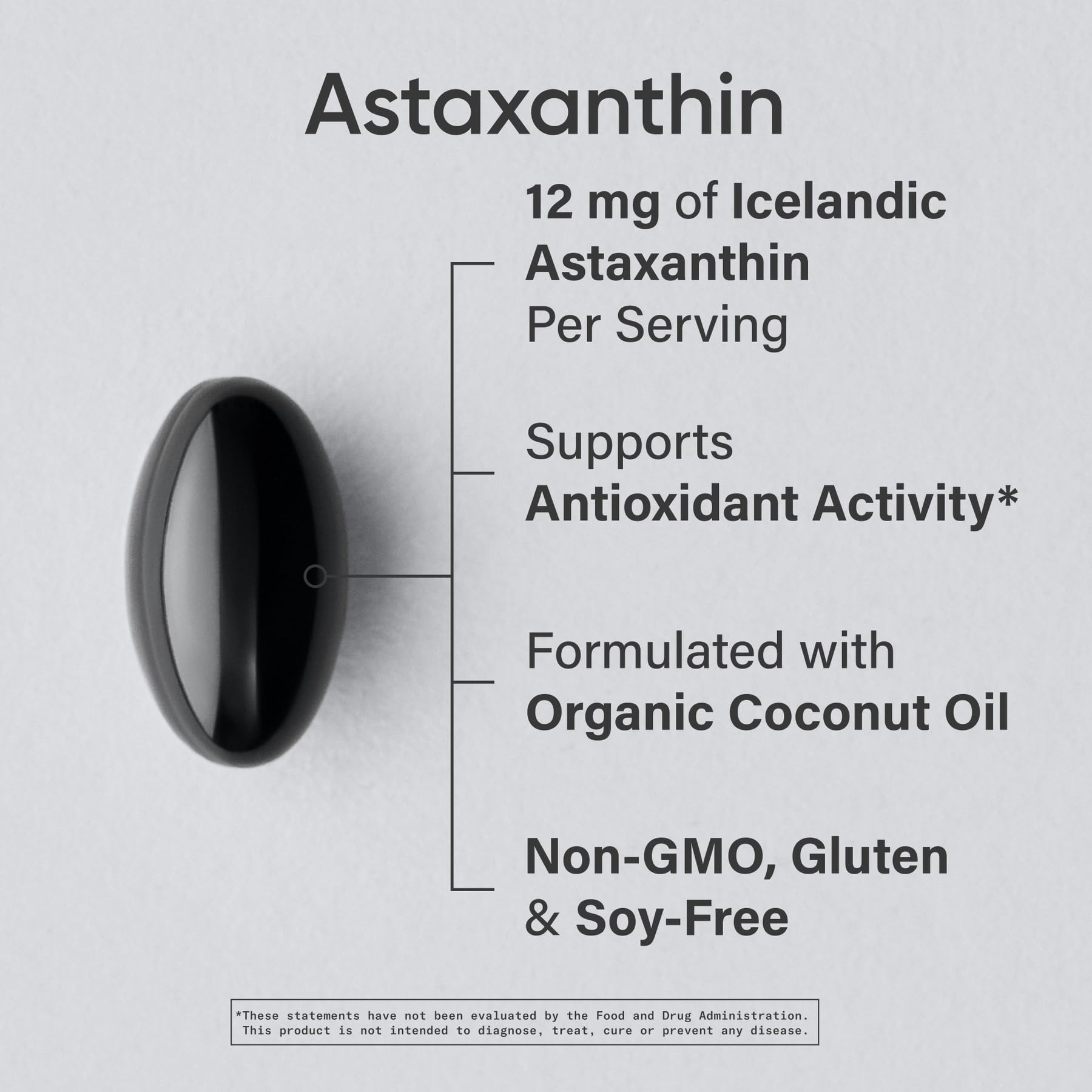Sports Research astaxanthin capsule with coconut oil, suggesting enhanced absorption.